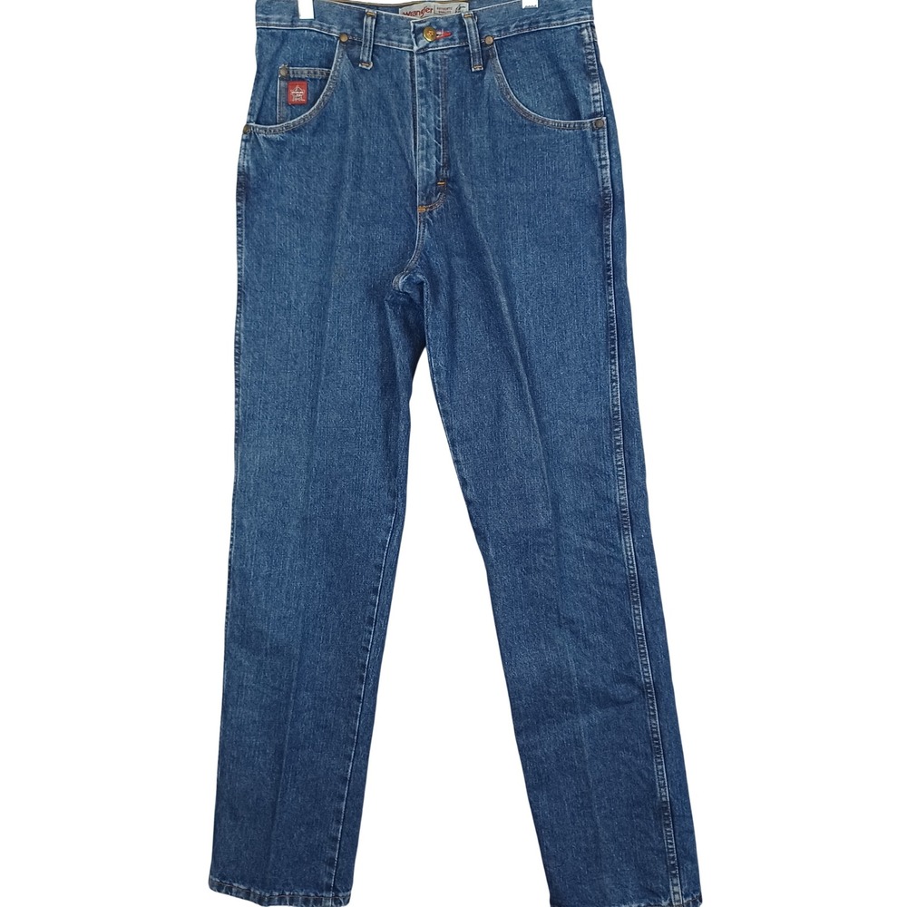 Wrangler PBR Pro Rodeo Jeans Mens 31x34 Blue Denim Straight Leg Western Classic